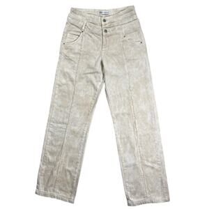 ZARA Women’s Beige High-Rise Straight Leg Jeans Size 6 (EUR 38) – Distressed